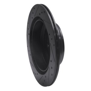 Acura RL Brake Rotor (1) - Rear Right - R1 Concepts - Drilled & Slotted - Black - `05-`12